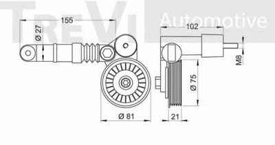 TREVI AUTOMOTIVE ta1515 -  Натяжитель ремня, клиновой зубча